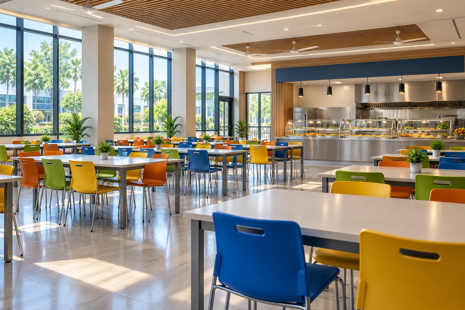 School Dining Hall and Nutritious Cafeteria